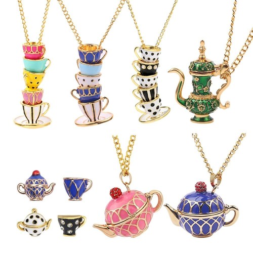 1pc tea cup necklace - tea,