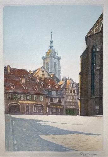 Fred leve colored aquatint - leve,