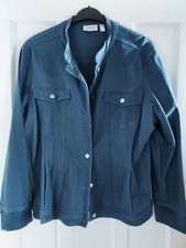 Denim & Co. QVC Women's Jacket 2xl Cotton Twill Mandarin Collar V Good Cond