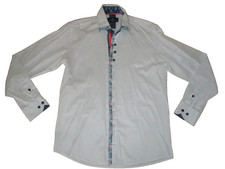 Makrom London white contrasting edge long sleeve shirt size M 39-40