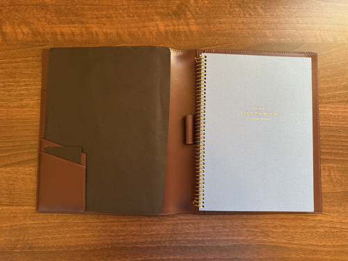 Smythson navy leather - a5,