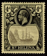 ST. HELENA GV SG92d, 4d grey & black/yellow, M MINT. Cat £500. STORM over ROCK