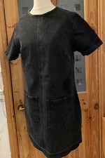 Ladies Uk Size 10 Dark Denim Tunic Smock Dress Very Good Condition