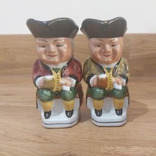 Pair Wood and Sons Character Toby Jugs - No4 - L S Philpot. 