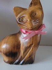 Hand Carved Wooden Cat