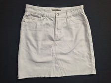 Ladies Denim&Co Size 10 White Denim Short Skirt