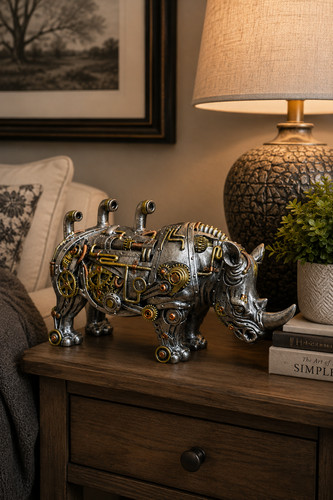 Steampunk rhino ornament - steampunk,