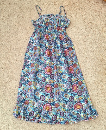 Sun dress maxi blue floral - sun,