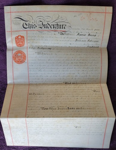 1910 vellum indenture agnes - 1910,