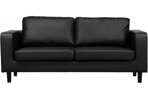 Box black brown leather sofa - leather,