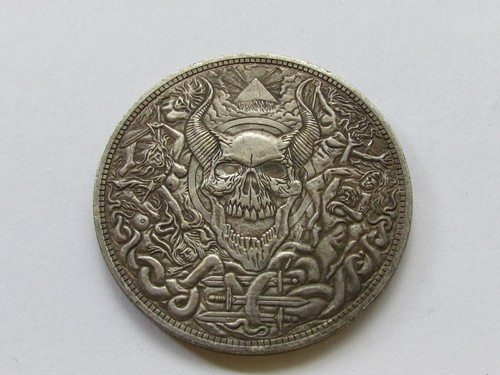 Devil demon skull - demon, coin