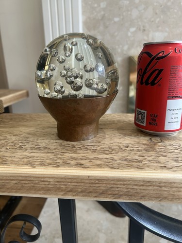 Vintage glass orb paperweight - glass,
