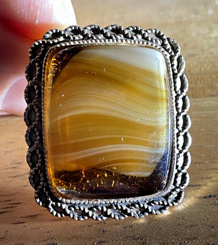 Vintage faux agate glass scarf - agate,