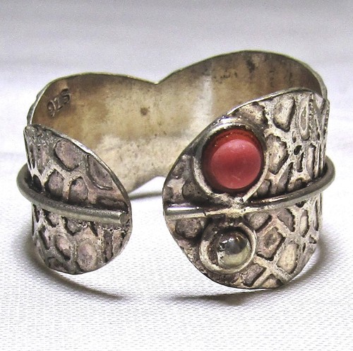 Sterling silver and red coral - sterling,