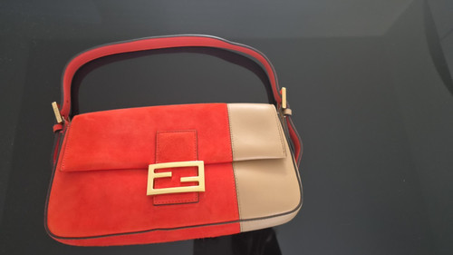 Fendi red beige colourblock - red,