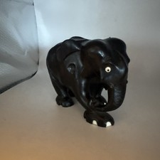 Vintage Ebony Wood Elephant