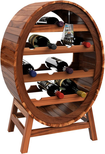 Wine rack barrel wooden - rack, 12