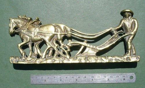 Vintage 1940 brass ploughman - brass,