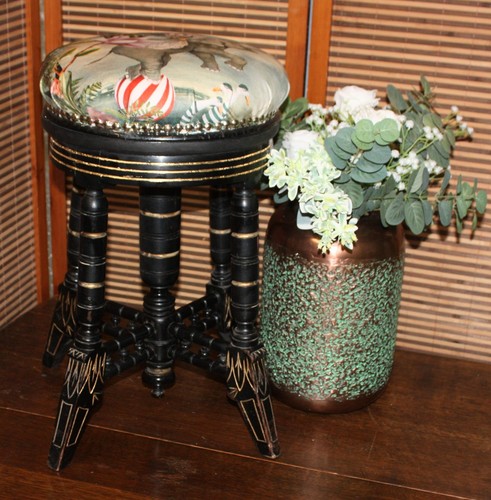 Elephant and black piano - elephant, stool