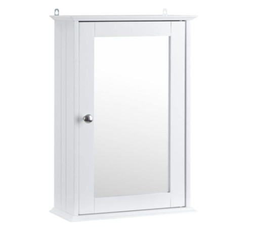 Single door mirrored bathroom - door,