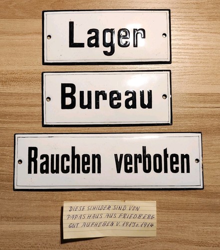 Porcelain enamel german signs - porcelain,