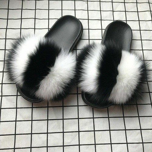 Fluffy sliders slippers - slippers, ladies