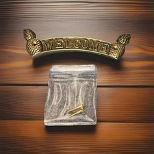 Vintage Brass Welcome Sign