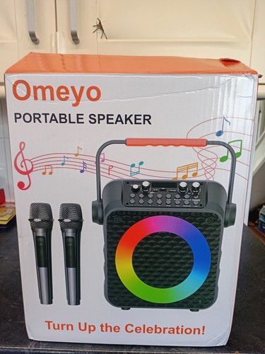 Omeyo karaoke machine with 2 - karaoke,