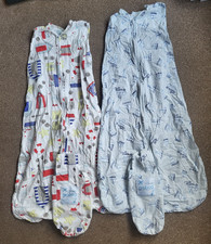 2x Travel Gro Bags 6-18 months 0.5 TOG Summer  Themes + Matching Carry Pouches