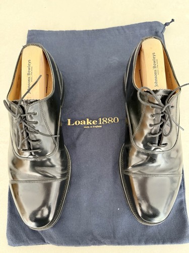 Loake men black shine - men's, hi-shine