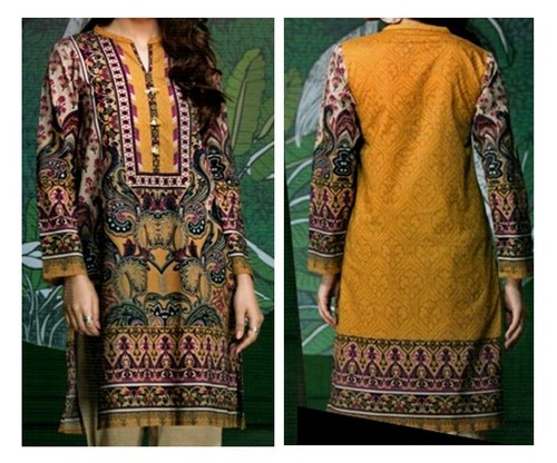 Unstitched lawn shirt - unstitched,