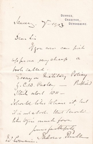 Letter signed general sir - signed, by