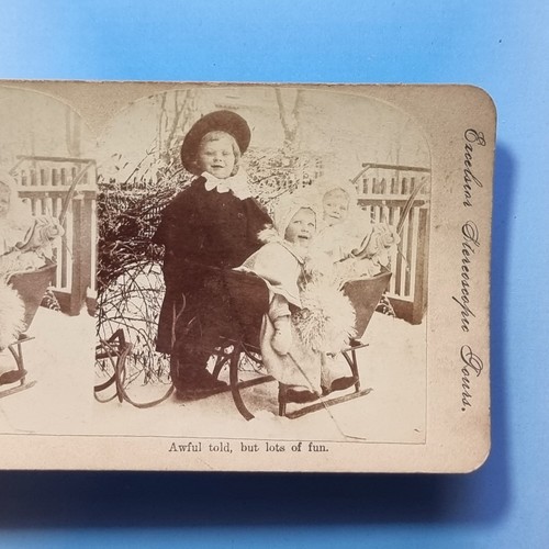 Victorian children stereoview - victorian,