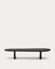Kave Home Pirita coffee table made from solid oak wood in a black finish, 146 x