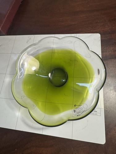 Murano green glass petal - murano,