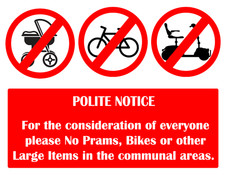 No Prams Pushchairs or