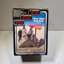 Star Wars ROTJ Mini Rig 1-Man Sail Skiff Box And Manual Damage to One Fin Part