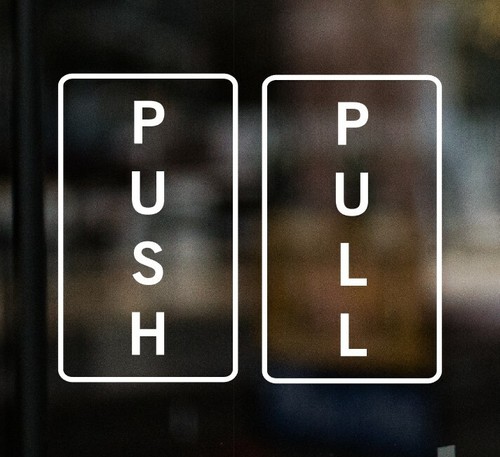 Pull push door stickers - push,