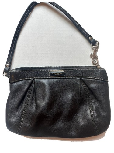 Black leather mini coach - , purse