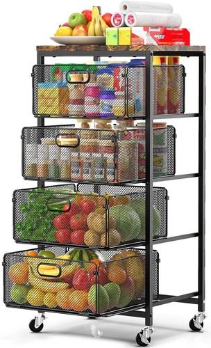 Metal kitchen storage - kitchen, cart