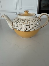 Vintage Sadler Sudlow's Burslem Cream Teapot with Gold collectible cottagecore