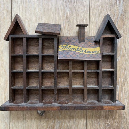 Vintage wooden house thimble - vintage,