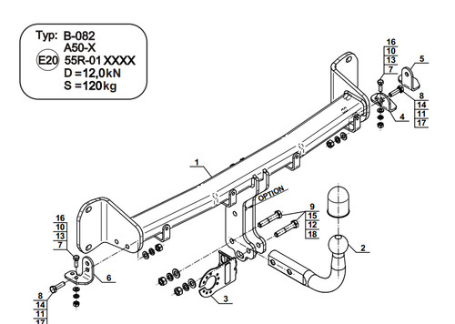 Swan neck tow bar - neck, 7