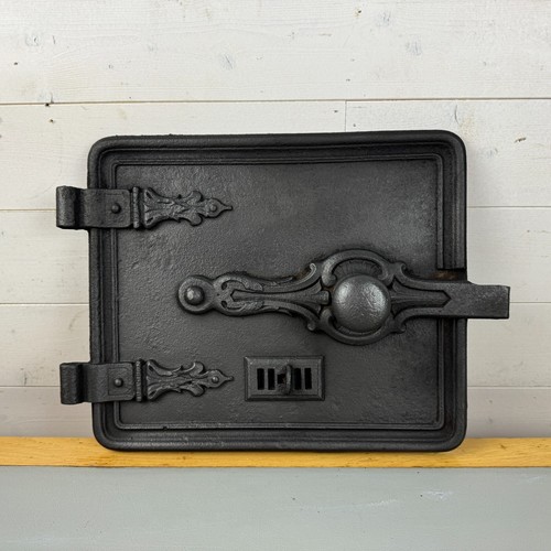 Antique cast iron range - iron, door