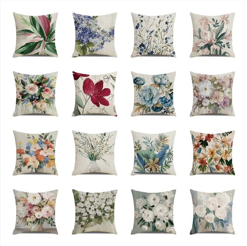Watercolor flower throw - 18",