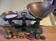 Salter No. 56 Kitchen Scales With Brass imperial Weights needs a clean