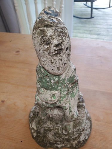 Vintage garden gnome stone - vintage,