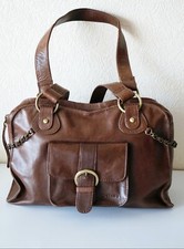 Vintage ORIANO 120037 Women`s Brown Fine Leather Handbag Size-Medium Used-