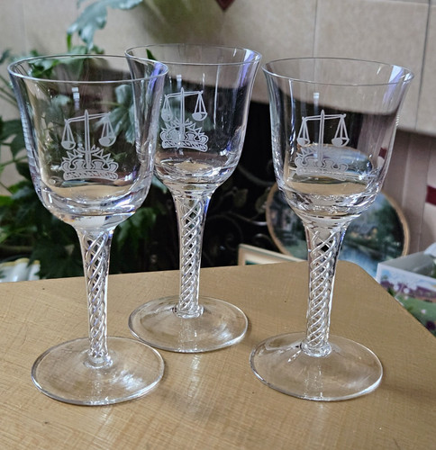 Clear crystal glass etched - clear,