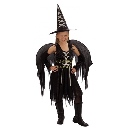 Halloween girls black costume - black,